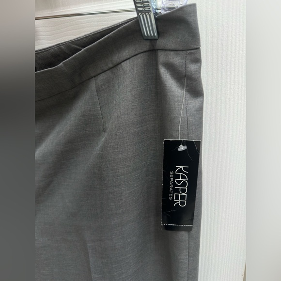 Kasper Women's Trouser Pants Grey Plaid Flat Front Lined High Rise Size 14 New! - Picture 6 of 9